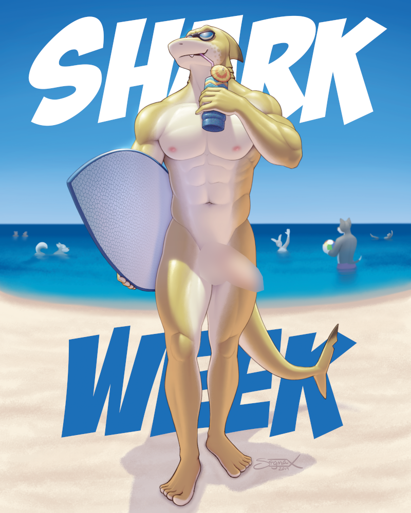 Shark Week Nude Print by SigmaX