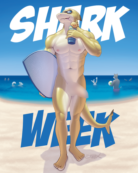 Shark Week Nude Print by SigmaX
