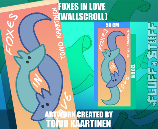 Foxes in Love Wall Scroll by Toivo Kaartinen